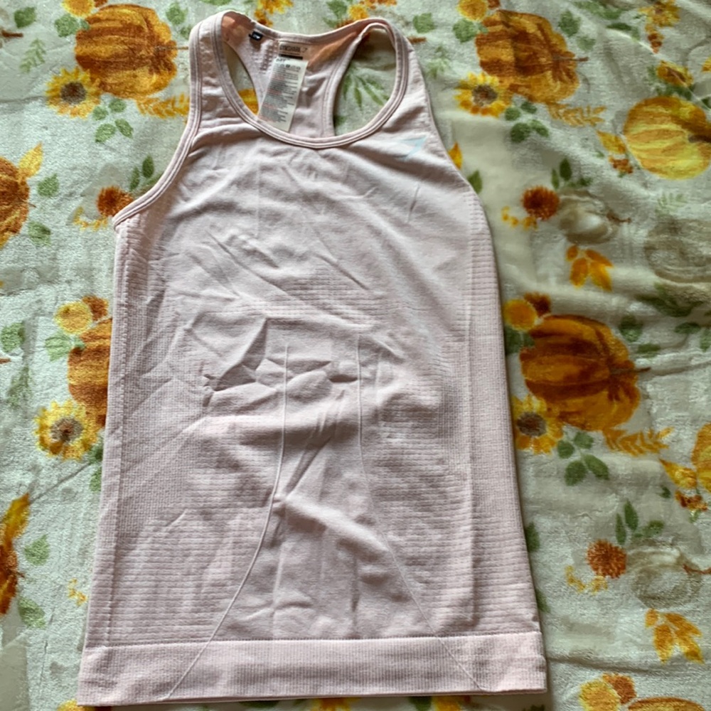 Gymshark razer back tank dry small blush light pink